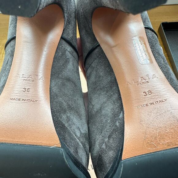 Seen on Beyonce Alaïa Grey Suede Platform Hiker Boots size EU 38 - Picture 15 of 16